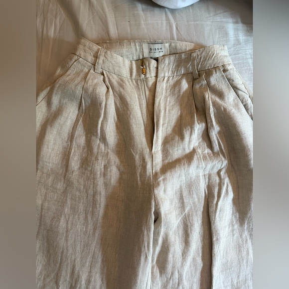 DISSH size 2 linen pants, tan - Picture 3 of 4